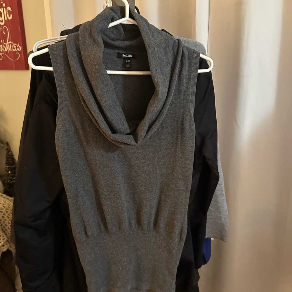 Jacob Charcoal Cowl Neck Women's Sweater. Size Medium